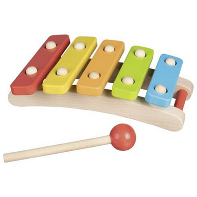 Goki Xylophone Wooden Instrument w/ 5 Bars - Childrens Kids Sound ...