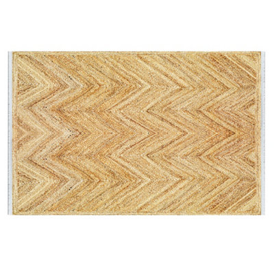 Gold 150X230cm-100% Cotton Luxury Rug | DIY at B&Q