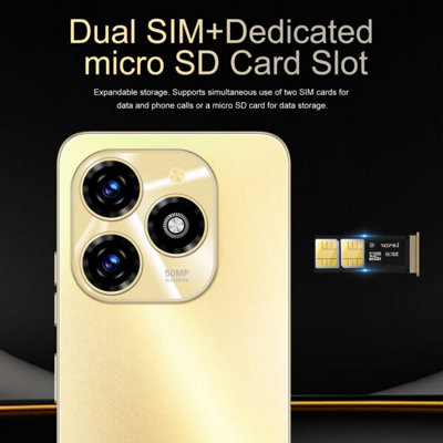 Gold 16G+1TB Android Smart Large Screen Phone