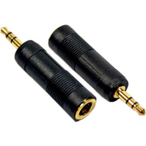 GOLD 3.5mm AUX Male to 6.35mm 1/4" Female Adapter Large Keyboard Headphone Jack
