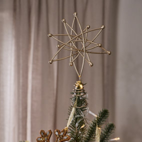 Gold 3D Star Christmas Decoration Tree Topper