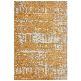 Gold Abstract Modern Easy to clean Rug for Bedroom & Living Room-120cm X 170cm