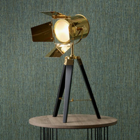 Gold and Black Tripod Table Lamp