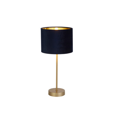 GOLD AND NAVY VELVET TABLE LAMP