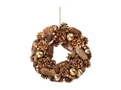 Gold Balls & Berries Wreath - 30cm (12") Diameter (P027743)