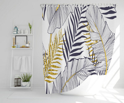 Gold & Black Leaves (Shower Curtain) / Default Title Price Comparisons | Compare The Build