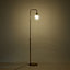 Gold Brass Electroplated Base Floor Lamp Floor Light with Glass Lampshade 157.5cm