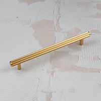 Gold Brass Reeded Kitchen Cabinet Handle 160mm Cupboard Door Drawer Pull Textured Grooved Bedroom Bathroom