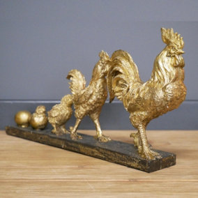 Gold Chicken Evolution Garden and Home Ornament