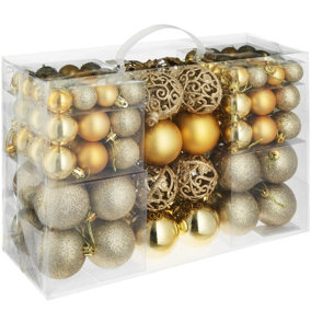 Gold Christmas baubles (set of 100) - gold