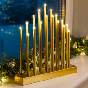 Gold Christmas Candle Bridge Tower Light Christow