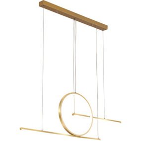 Gold Circle Linear Design LED Modern Chandelier Hanging Ceiling Lights