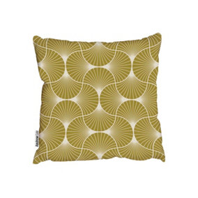 Gold colored art deco (Outdoor Cushion) / 45cm x 45cm