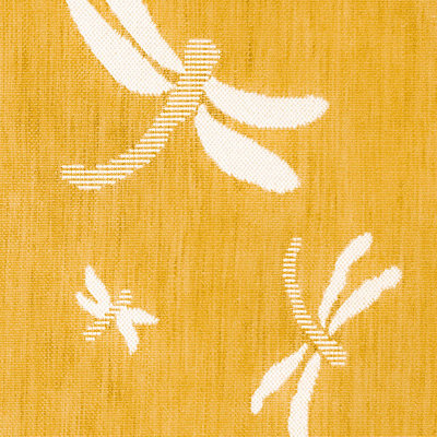 Gold Dragonfly Garden Patio Rug - Weatherproof, Mould & Mildew Resistant Indoor Outdoor Mat - Rectangular 80 x 150cm