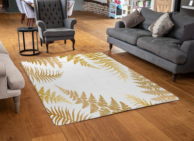 Gold Fern Designer Special Soft Home Rug