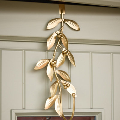 Gold Finish Mistletoe Over Door Christmas Decoration Wreath Hanger Hook Price Comparisons | Compare The Build