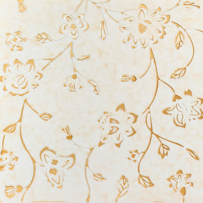 Gold Flowers (White and Gold): Decorative Ceiling and Wall Panels 2m2 (21.52 sqft) - 8 Panels