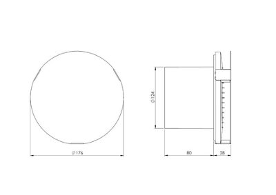 Gold Front Silent Round Bathroom Extractor Fan 125mm / 5" with Timer