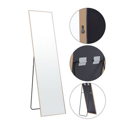 Gold Full Length Framed Mirror Rectangular Freestanding or Wall Mounted Floor Mirror Dressing Mirror 37 cm x 147 cm