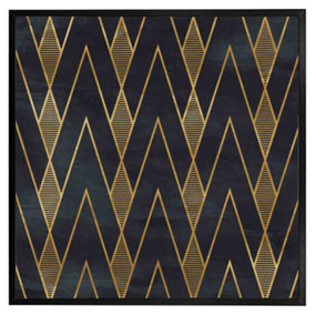 Gold geometreic lines (Picutre Frame) / 24x24" / Brown