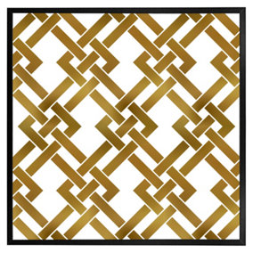 Gold geometric chain (Picutre Frame) / 16x16" / Oak