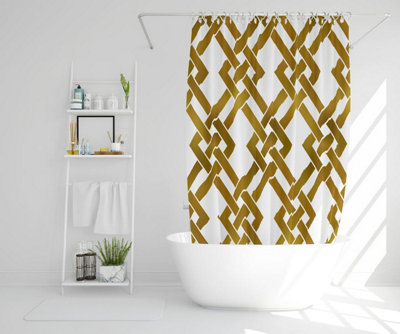 Gold Geometric Chain (Shower Curtain) / Default Title Price Comparisons | Compare The Build