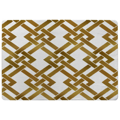 Gold Geometric Chain Special Soft Home Rug