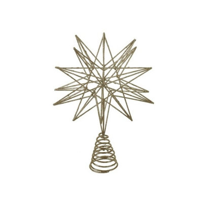 Gold Glitter 3D Star Christmas Tree Topper