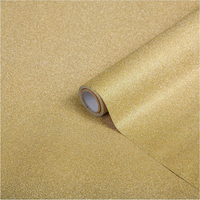 Gold Glitter Metallic Self-Adhesive Vinyl Decor DIY Arts Crafts Furniture Walls