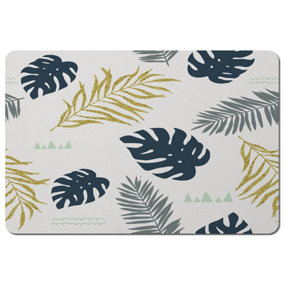 Gold Glitter & Navy Leaves (Placemat) / Default Title