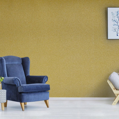 Gold Glitter Stick Sandstone Vinyl Wallpaper Roll | DIY at B&Q