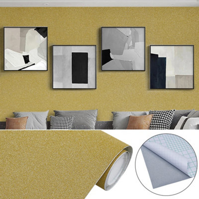 Gold Glitter Stick Sandstone Vinyl Wallpaper Roll