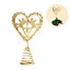 Gold Glittered Wrought Iron Christmas Tree Topper Xmas Heart Shape Treetop Ornament Home Decor