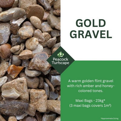 Gold Gravel Decorative Garden Stones 23KG Gravels Aggregates for ...
