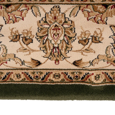 Gold Green Classical Oriental Floral Area Rug 240cm x 330cm