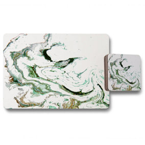 Gold & Green Marble (Placemat & Coaster Set) / Default Title