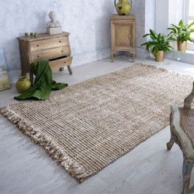 Gold Hand Woven Plain Kilim Modern Easy to Clean Rug for Living Room and Bedroom-120cm X 170cm