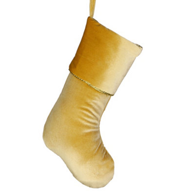 Gold Knightsbridge Velvet Xmas Gift Decoration Christmas Stocking