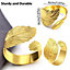 Gold Leaf Design Napkin Holder Rings Serviettes Buckles, 6pcs