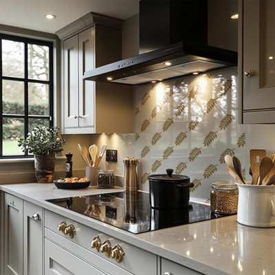 Gold Leaf Pattern Splash Back designer style