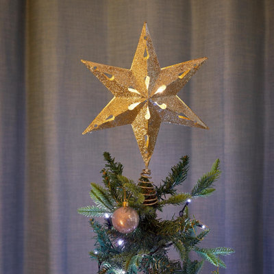 Light Up Silver Star Tree Topper