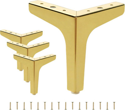 Gold Metal Cylindrical 13cm Furniture Leg