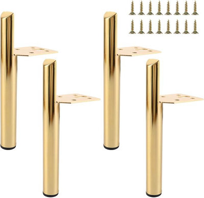 Gold Metal Rectangular 18cm Table Legs, Pack of 4