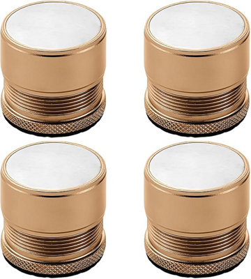Gold Metal Rectangular 2.7cm Table Risers Adjustable, Pack of 4