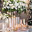 Gold Metal Rectangular Flower Stand Pedestal Wedding Party Ornament 250 x 600 mm