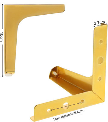 Gold Metal Triangular 10cm Furniture Legs, Pack of 4