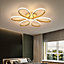 Gold Modern 1 Light Curved Shape Acrylic Flush Mount Integrated LED Ceiling Light Fixture Dimmable 74cm