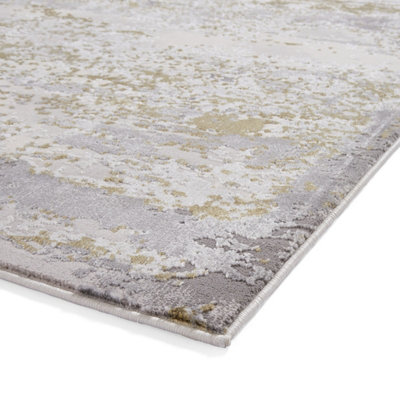 GOLD MODERN RUG, ABSTRACT METALLIC MARBLE RUG, 11MM THICK MODERN RUG ...