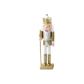 Gold Nutcracker Christmas Table Top Soldier With King - 30cm
