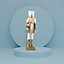 Gold Nutcracker Christmas Table Top Soldier WithAxe - 30cm